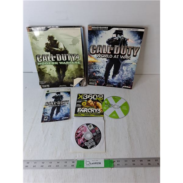 (2) Xbox/Xbox 360 Games- Guitar Hero & Farcry 3 & Call of Duty Strategy & Series Guides
