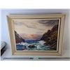 Image 1 : Framed Ocean Painting 22" x 28", Cannot Ship