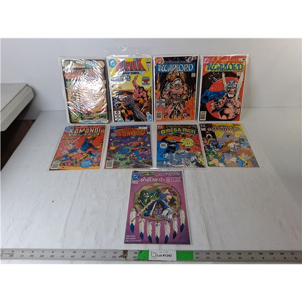 (9) DC Comics- The Warlord, Omega Men, Tarzan Family, Misc.