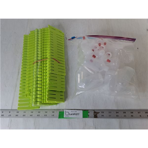 (25) Plastic Squeeze Bottles with Tips and Lids & Plastic Drawer Dividers Up to 12.5" x 2.75"