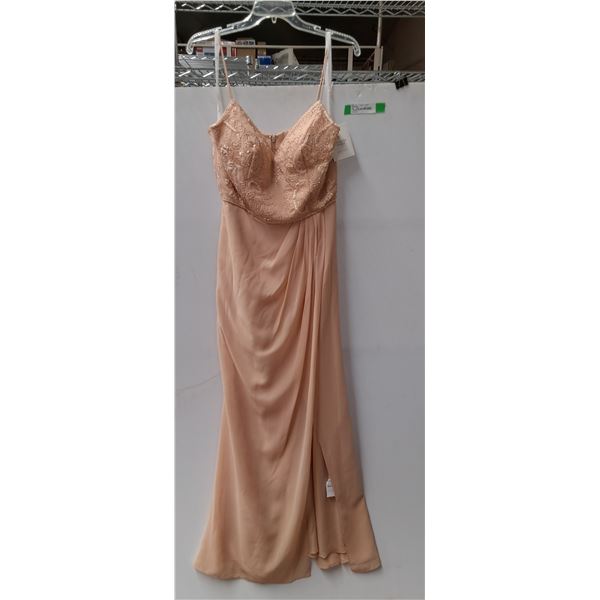 *Adrianna Papell Blush Colored Gown- 14