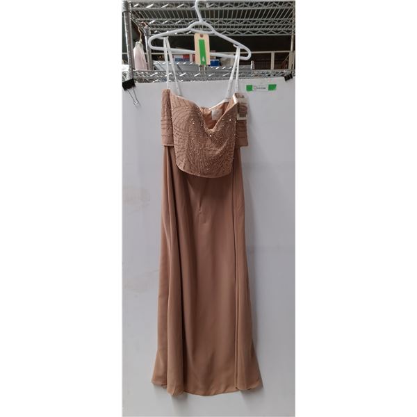 *Adrianna Papell Rose Gold Colored Gown- 14