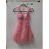 Image 1 : *Ruffled Knee length Gown With Sequins- Childsize/Adult XS, 9.5" Waist Diameter