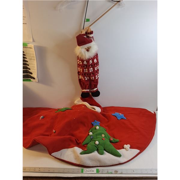 Christmas Tree Skirt and Santa Decoration