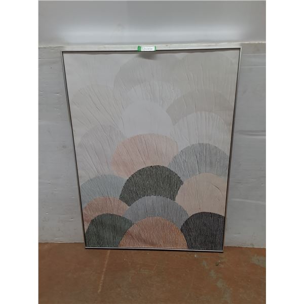 * Metal-Framed Canvas "Seashells" Wall Art - 47" x 36"  - Pickup Only