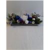 Image 3 : (2) Christmas Tray Decor,Merry Christmas Wreath,Cup/Saucer Dry Floral Decor - PICK UP