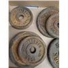 Image 2 : Assorted Barbell Weights and (2) 14" Spinlock Dumbbell Handles with Collars - PICK UP ONLY