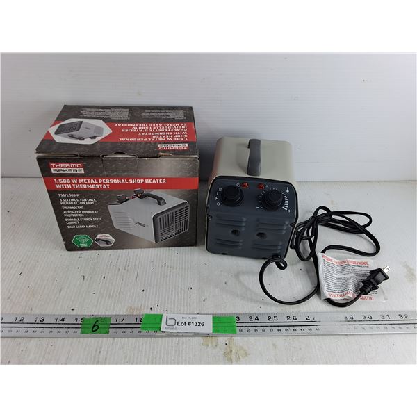 Thermo Sphere 1500W Metal Personal Shop Heater with Thermostat - Powers On, As Is