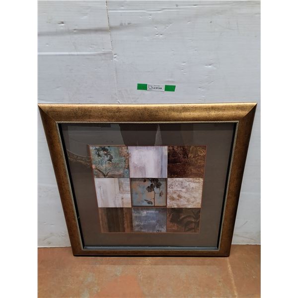 *Framed Wall Art Decoration, 34" x 33", Cannot Ship