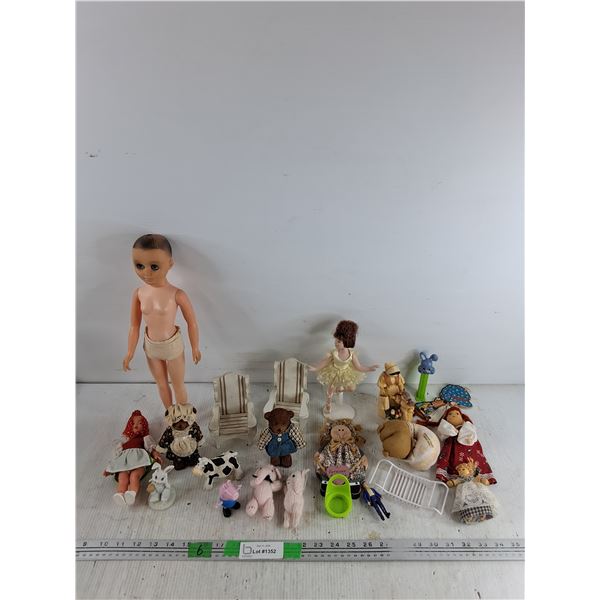 Vintage Dolls, Playset Furniture, Gum Dispenser, Misc