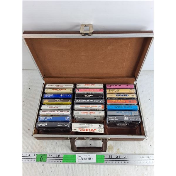 Various Audio Cassettes - George Jones, April Wine, Johnny Cash, Cassette Case