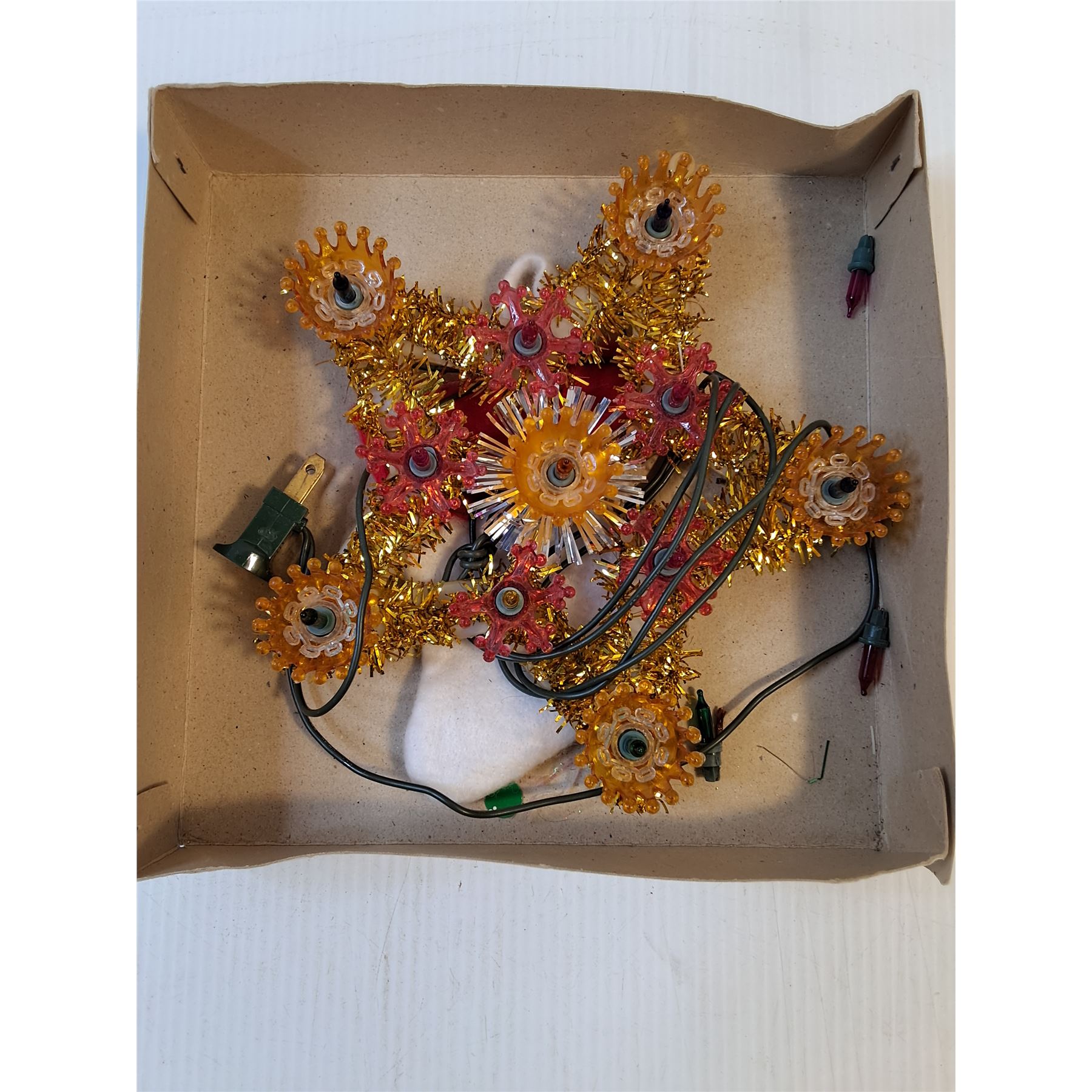 Vintage Multi-Colored Reflector Christmas Tree Topper-11 Lights in ...