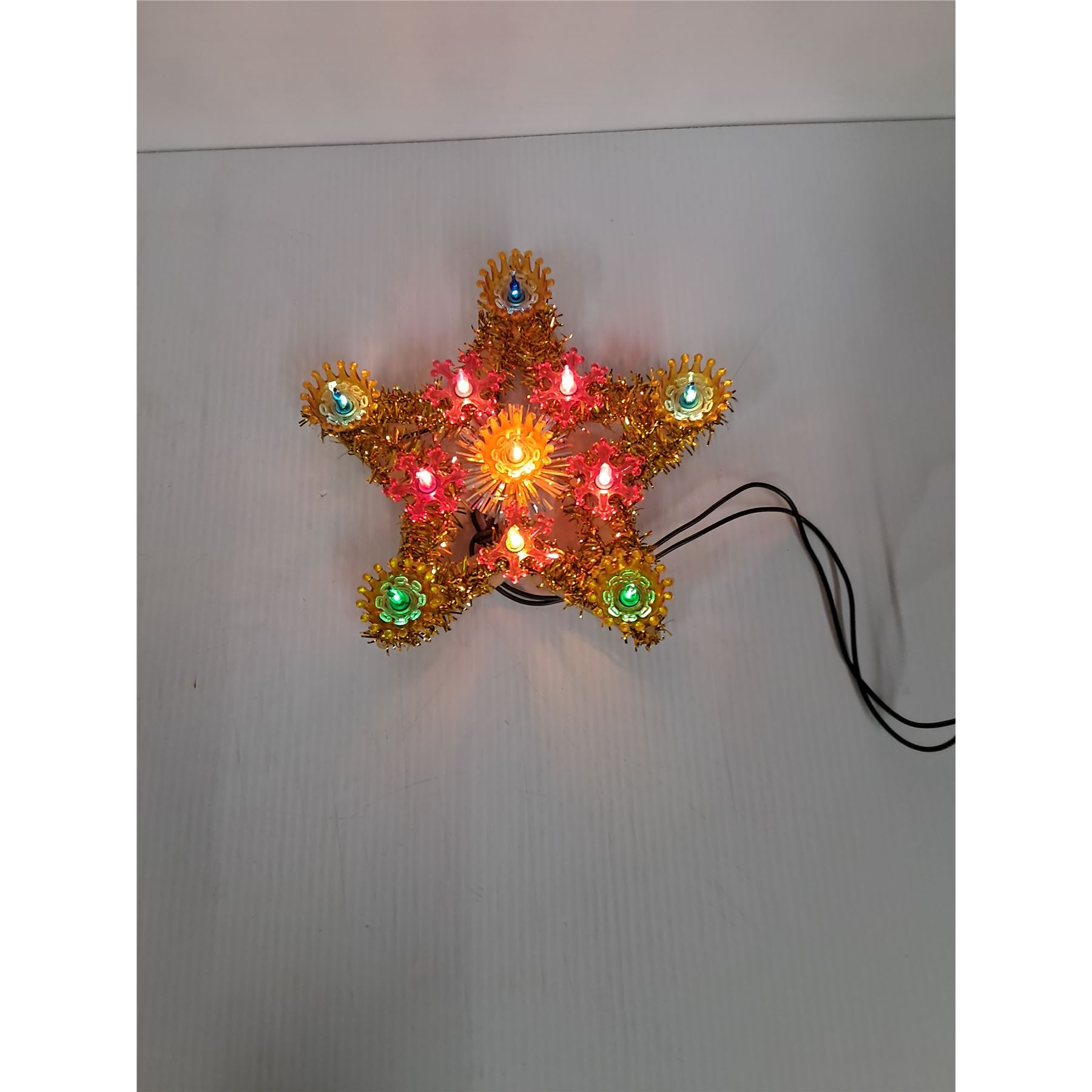 Vintage Multi-Colored Reflector Christmas Tree Topper-11 Lights in ...