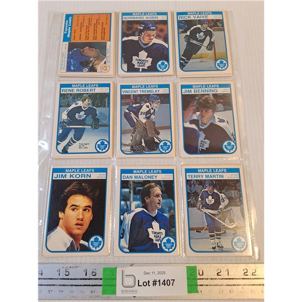 1982-83 O-Pee-Chee Toronto Maple Leafs Player Cards in Plastic Sleeve-Cannot Guarantee Authenticity