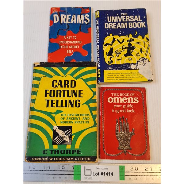 (4) Vintage Books on Fortune Telling,Omens and Dreams