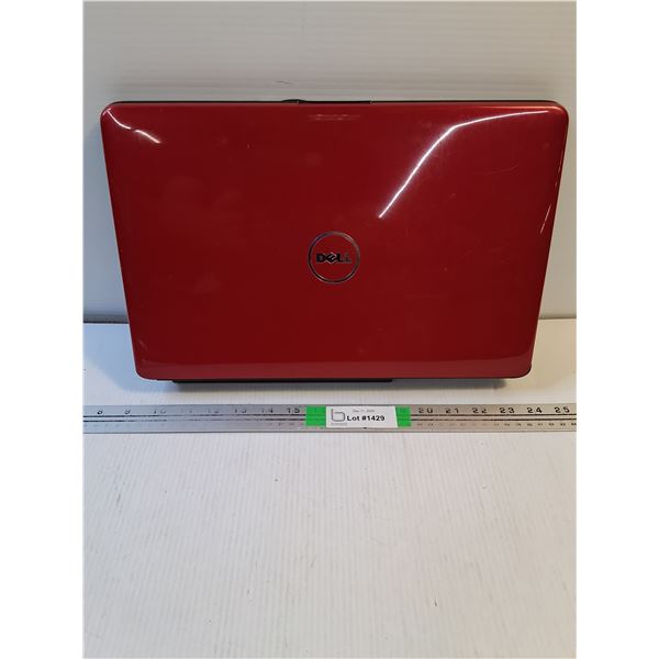 Red Dell Laptop,no hard drive,no charger,for parts as is