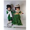 Image 1 : (2) Plastic Christmas Caroler Figurines- One Lights Up, One Moving- No Sound Up to 24"