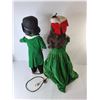 Image 2 : (2) Plastic Christmas Caroler Figurines- One Lights Up, One Moving- No Sound Up to 24"