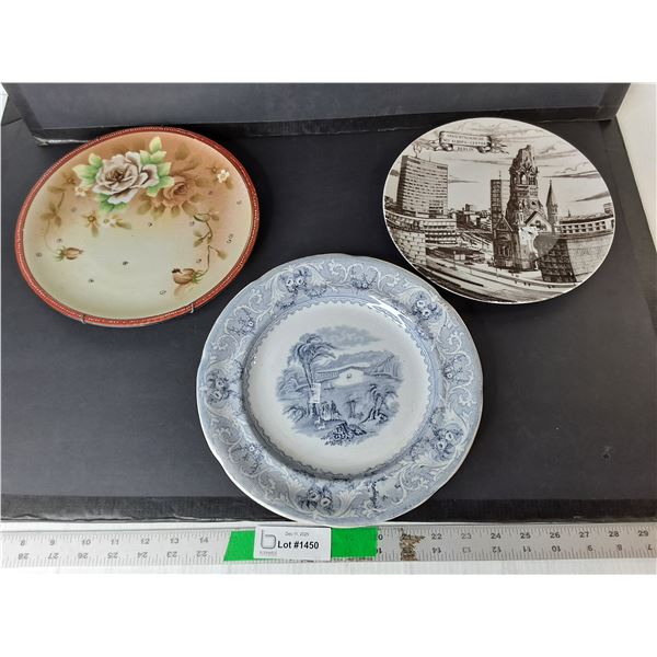 (3) Decorative Ceramic Plates Up to 10.5"