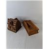 Image 2 : Wooden Storage Box 11.5" x 6.25" & Log Cabin Birdhouse