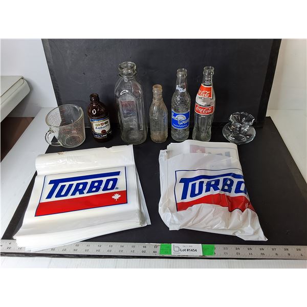 Glass Bottles Up to 10.25", Measuring Cup, Turbo Bags, Misc.