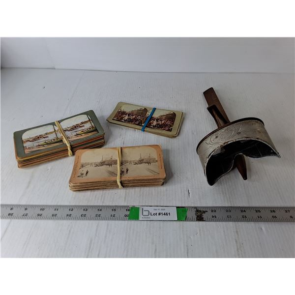 Antique Stereoscope Viewer & Slides