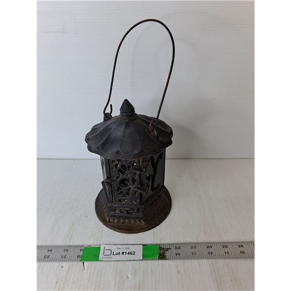 Cast Iron Candle Lantern 13" with Handle