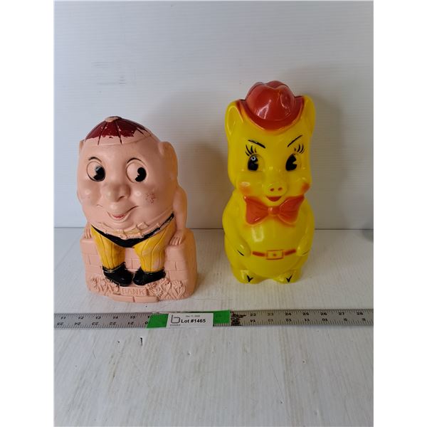 (2) Vintage Coin Banks Up to 12"