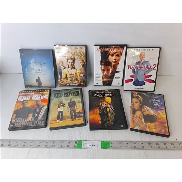 (8) DVDs- Gone Girl, The Duchess, Bad Boys, Misc.