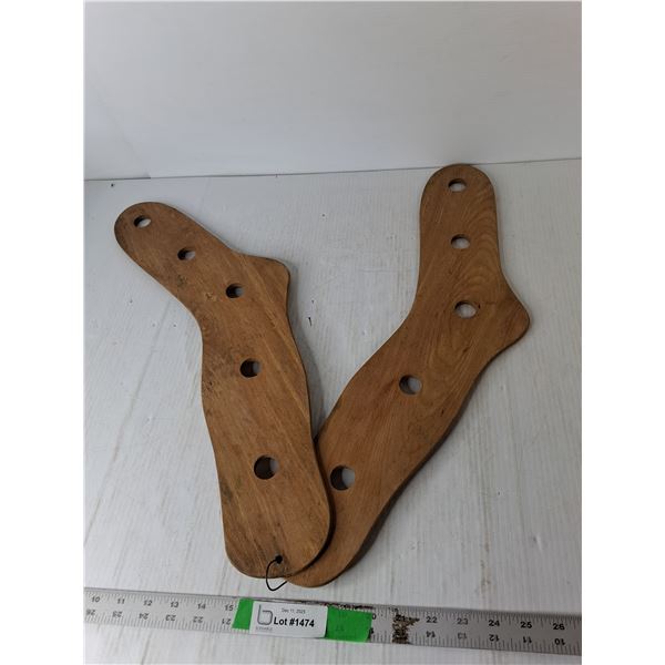 (2) Wooden Sock Stretchers 23"