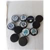 Image 2 : Hockey Pucks- Ken Dryden, Tony Esposito, La Ronge Ice Wolves, Misc., Royal Can. Mint Mail Bag