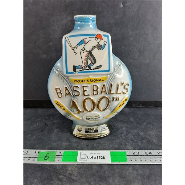 Professional Baseballs 100th Anniversary Bourbon Whiskey Bottle - Empty