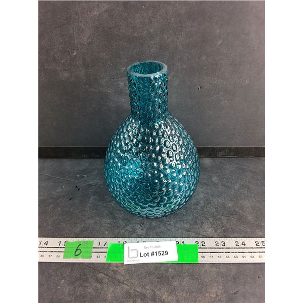 Blue Plastic Vase 8"