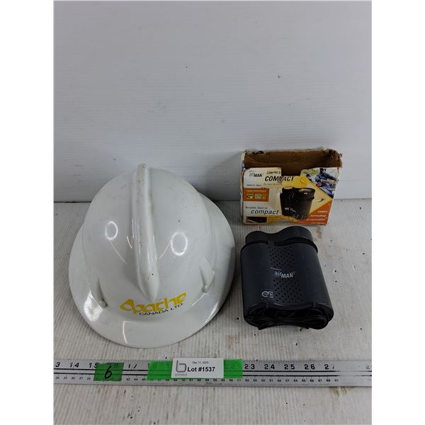 White Hard Hat, AirMan Compact 12V Air Compressor - As Is