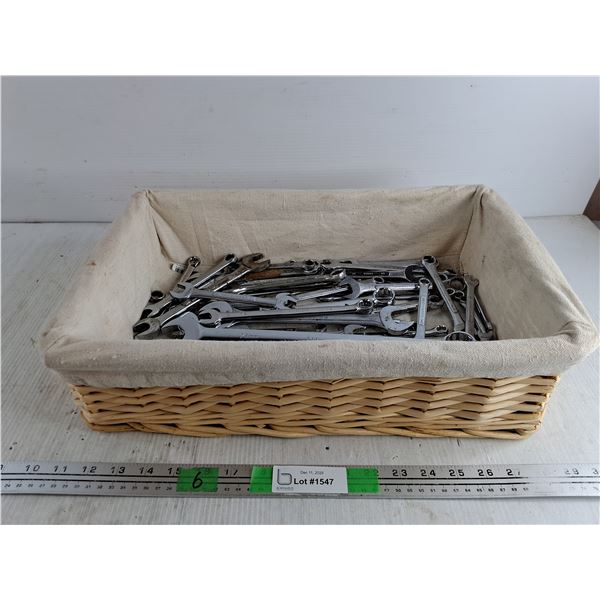 Wicker Basket 18" x 13" x 5", Combination Wrenches