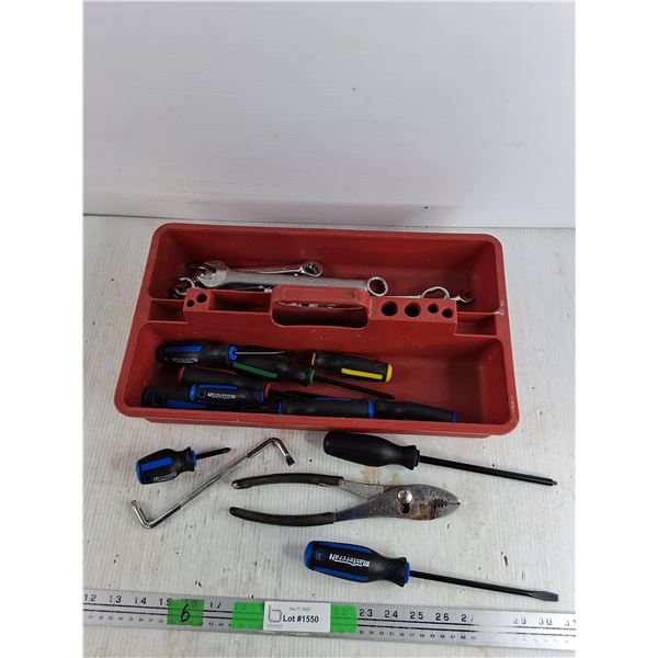 Mastercraft Screwdrivers, Combination Wrenches, Pliers, Tool Caddy