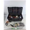Image 1 : Plastic Tool Box 20" x 8" x 10", Wires, Screwdriver, Battery Tester - As Is