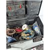 Image 4 : Plastic Tool Box 20" x 8" x 10", Wires, Screwdriver, Battery Tester - As Is