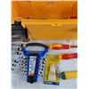 Image 3 : Plastic Tool Box 20" x 8" x 10, Combination Wrenches, Screwdrivers, Mesh Filters, Box Cutter