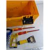 Image 4 : Plastic Tool Box 20" x 8" x 10, Combination Wrenches, Screwdrivers, Mesh Filters, Box Cutter
