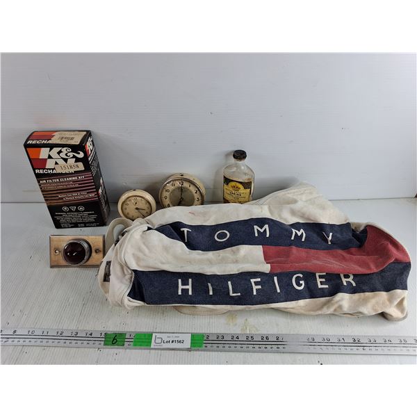 Air Filter Cleaning Kit, Westclox & Baby Ben Clocks, Vintage Van Six Bottle, Tommy Hilfiger Bag