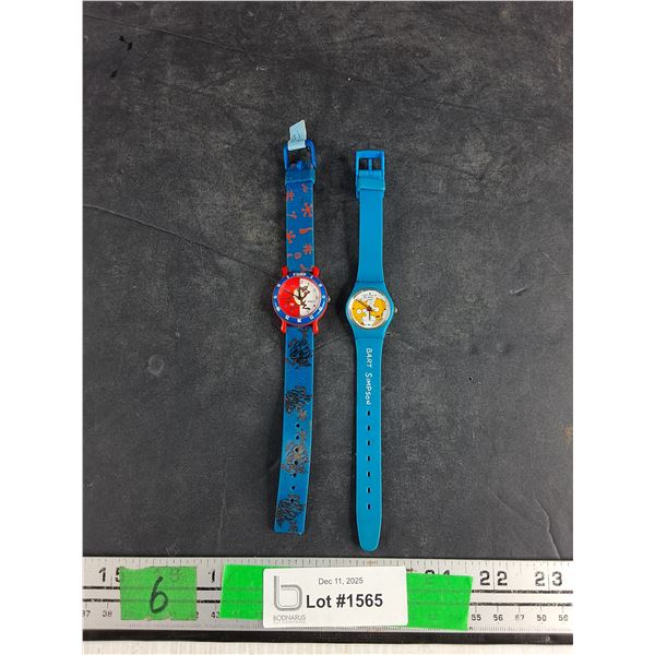 Warner Bros & Bart Simpsons Kids Quartz Watches - As Is