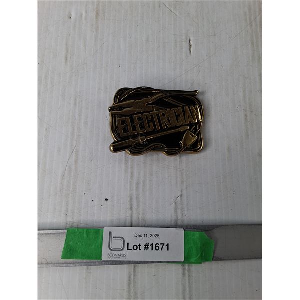 "Electrician" Brass Belt Buckle 3.5"