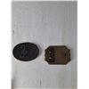 Image 2 : (2) Brass Coloured Belt Buckles- Trail Ride, American Express Wells Butterfield