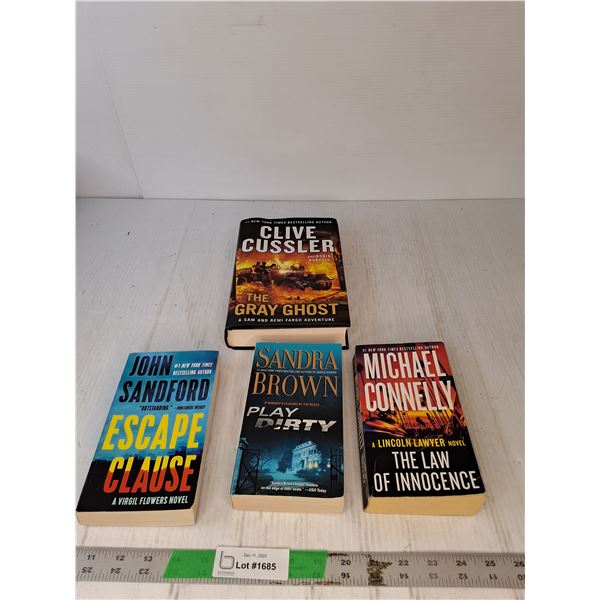 (4) Novels: Clive Cussler, John Sandford,  Play Dirty,  The Law of Innocence