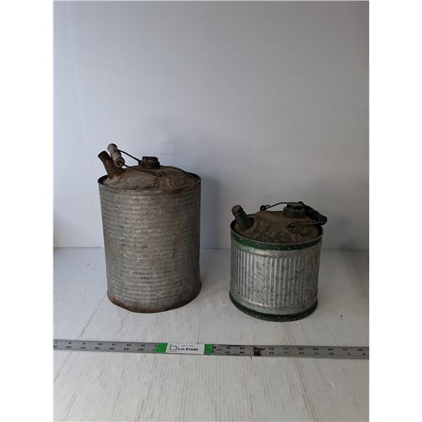 (2)Galvanized Tin Water Pails Up to12"