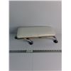 Image 1 : White Leather Manicure Nail Arm Rest Metal Legs Approx 20"x7"