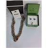 Image 3 : (3) Sets Of Gold Cake Earrings, Tanjay Necklaces, Kate Spade Blue Diamond Colored Earrings- Cannot A