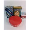 Image 3 : (6)Christmas Tins With (1) Plastic Container Up To 8"x 5.5"