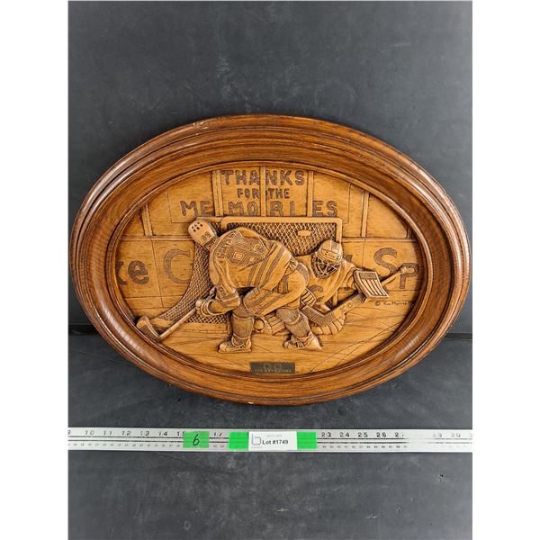 Foam Resin Hockey Relief Plaque - Thanks for the Memories 20" x 16"